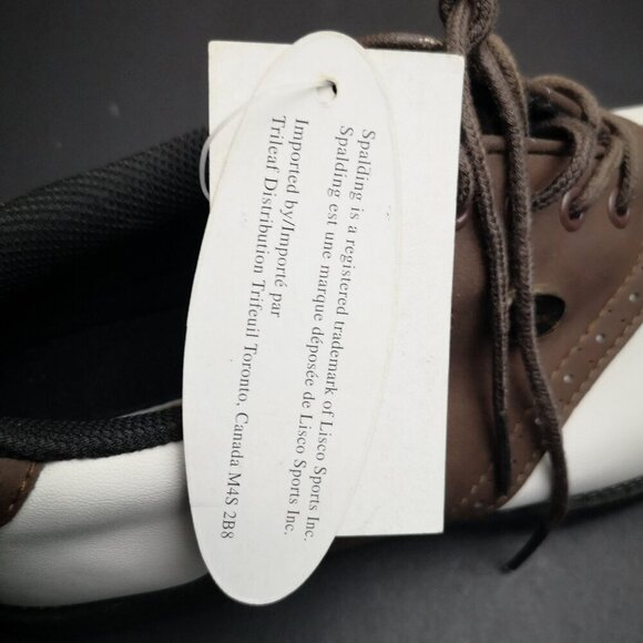 NWT Spalding Ladies Size 6 Dark Brown & White Faux Leather Golf Shoes - Picture 8 of 9